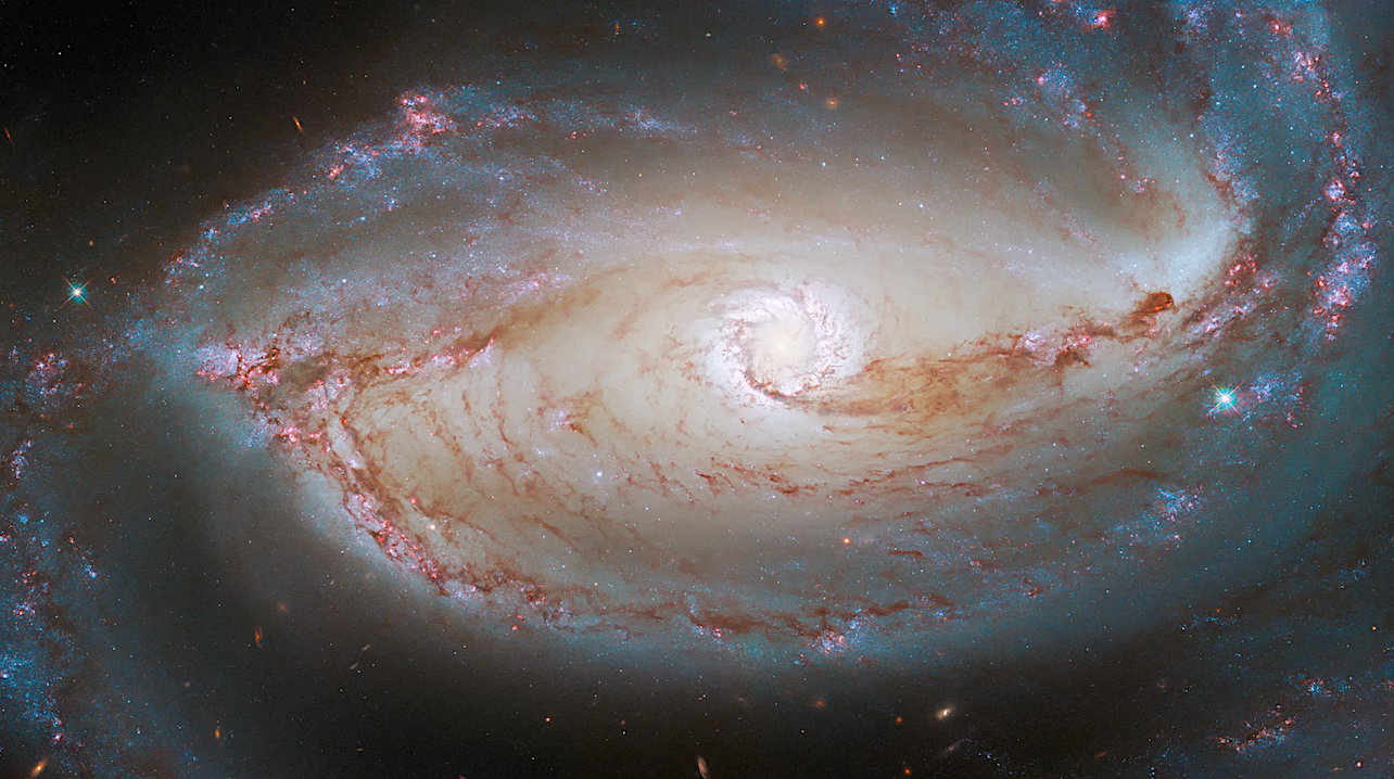 This finely detailed image shows the heart of NGC 1097, a barred spiral galaxy that lies about 48 million light-years from Earth in the constellation Fornax. Larger image