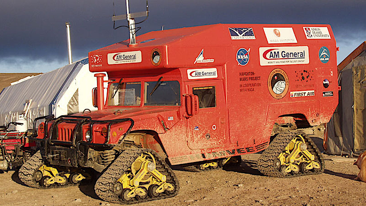 MARS-1 Humvee Rover at HMP Base Camp on Devon Island - Mars Institute