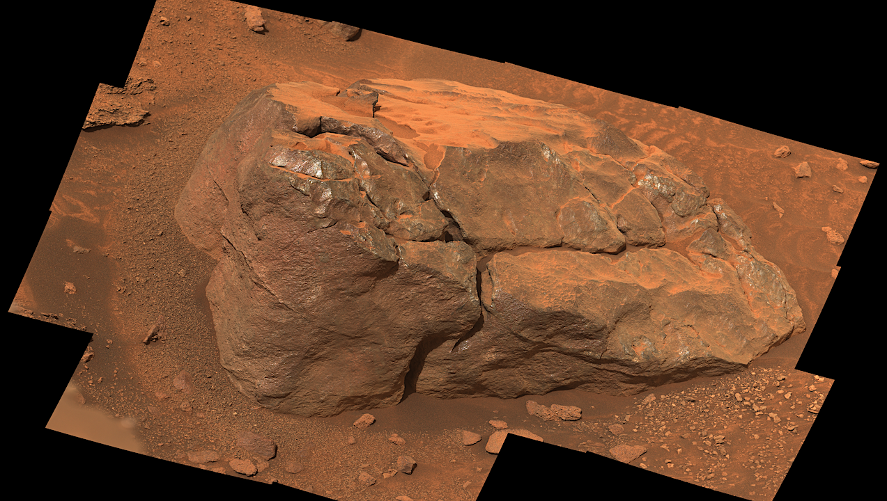 This natural-color, high-resolution mosaic showing “Observation Rock” was taken by the Mastcam-Z instrument on NASA’s Perseverance as the rover climbed the western wall of Jezero Crater. The location is near an area the Perseverance science team is calling “Curtis Ridge.” NASA/JPL-Caltech/ASU/MSSS larger image