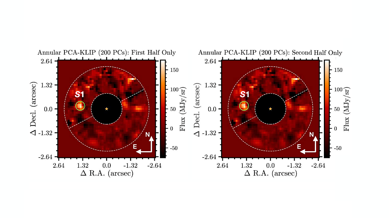 Joint PCA-KLIP subtraction of distinct subsets of the α Cen AB science integrations from the August 2024 observations. -- astro-ph.SR