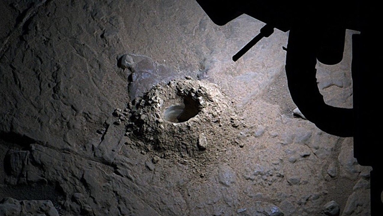 NASA’s Curiosity Mars rover used LED lights on the end of its robotic arm to create this rare nighttime view of the Red Planet’s surface on Dec. 6, 2025, the 4,740th Martian day, or sol, of the rover’s mission. Image