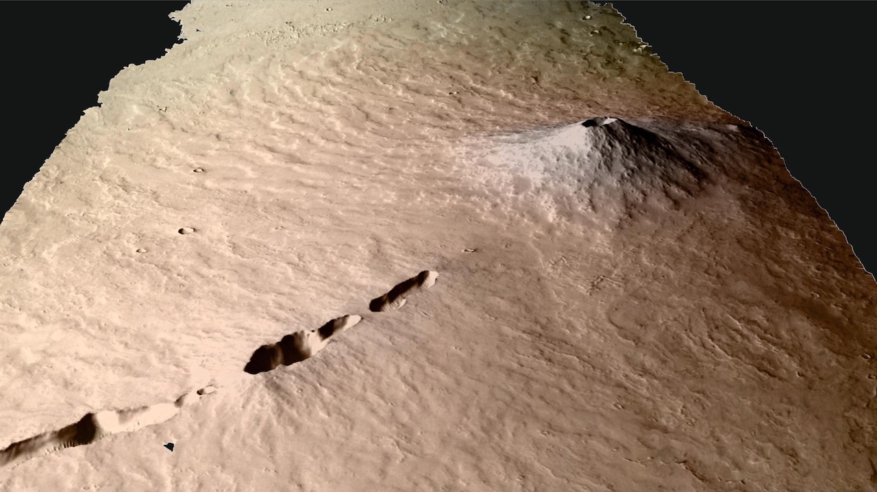 Visualization of the studied volcanic system (Pavonis fissure). Image courtesy Bartosz Pieterek.