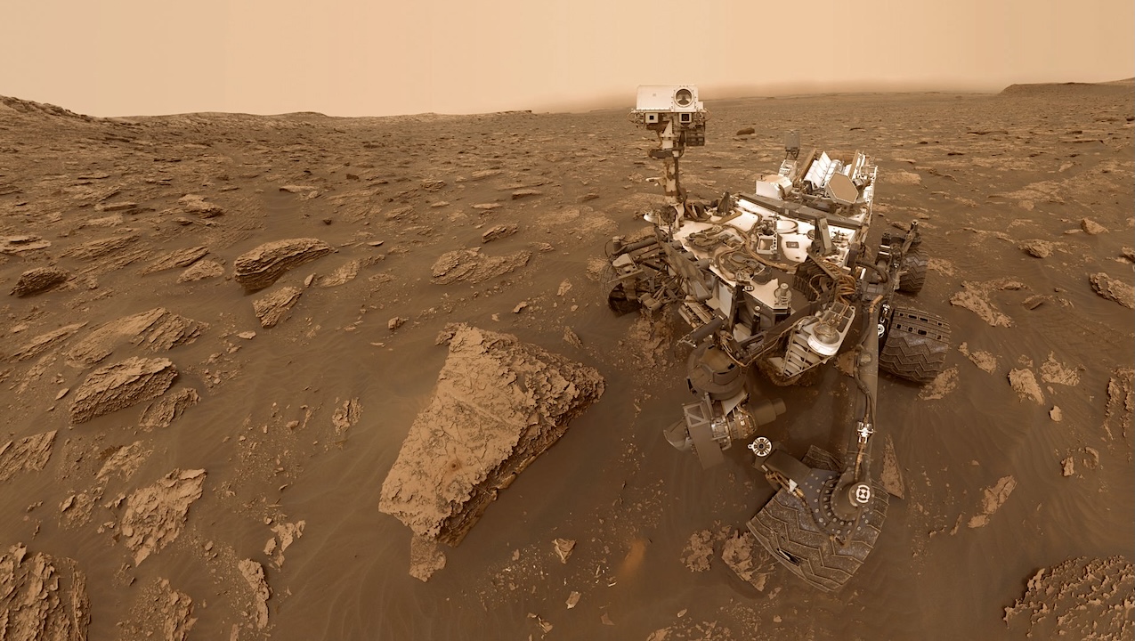 A self-portrait of NASA’s Curiosity rover taken on June 15, 2018, when a Martian dust storm had reduced sunlight and visibility at the rover’s location in Gale Crater. NASA/JPL-Caltech/MSSS