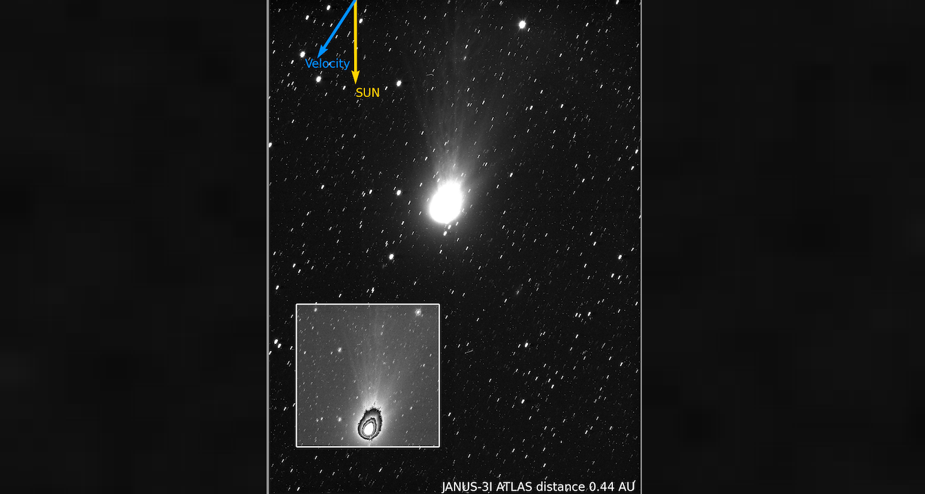 First glimpse of comet 3I/ATLAS from Juice science camera - ESA larger image